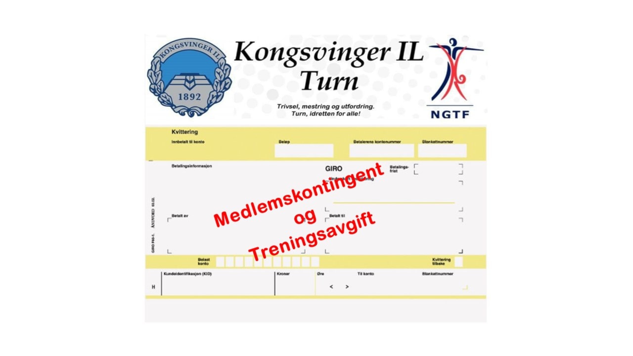 Betaling av medlemskontingent og treningsavgift